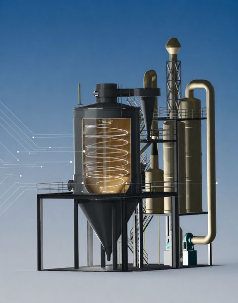 Modelo 3D de um spray roaster